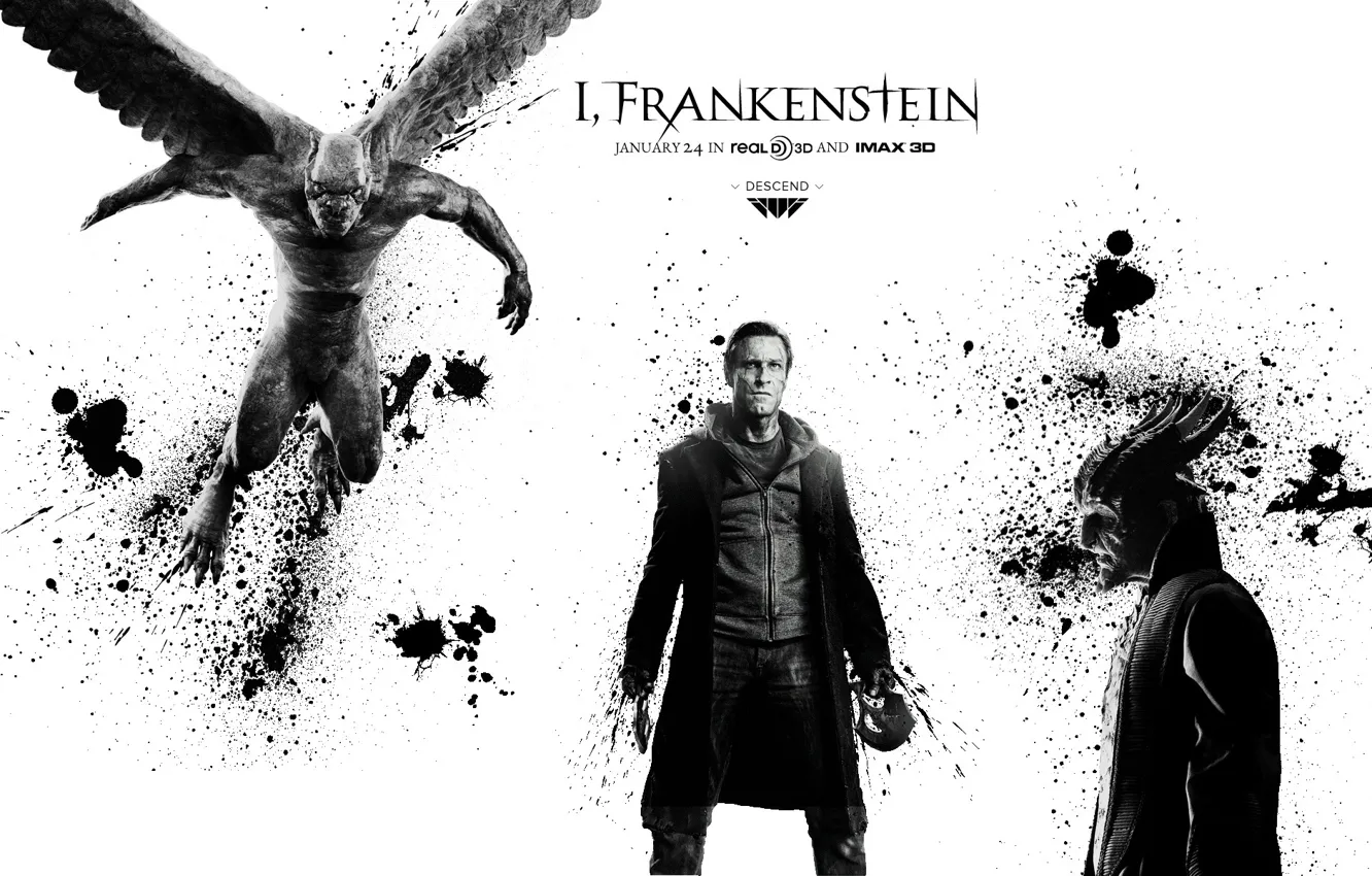 Photo wallpaper Aaron Eckhart, Aaron Eckhart, I Frankenstein, I, Frankenstein