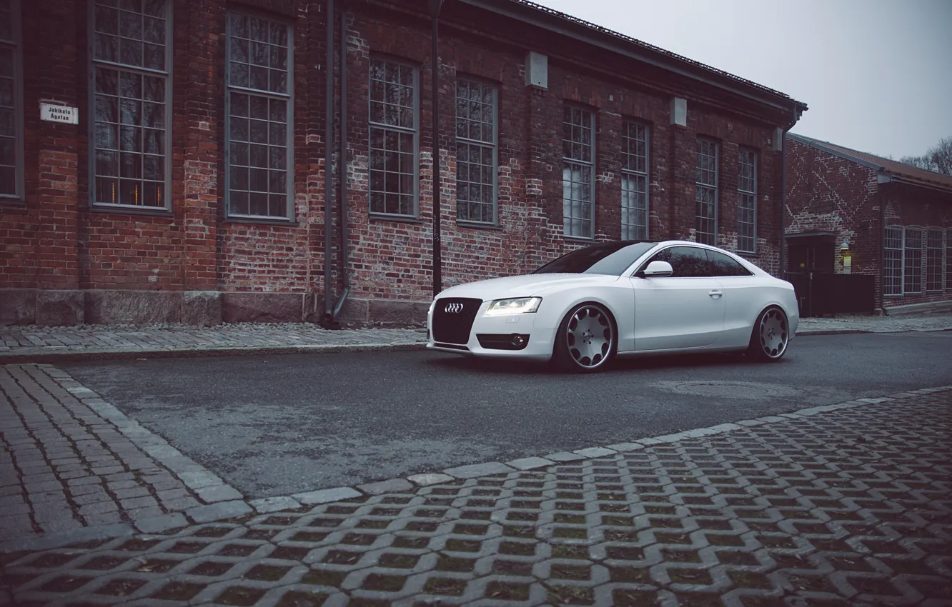 Photo wallpaper Audi, white