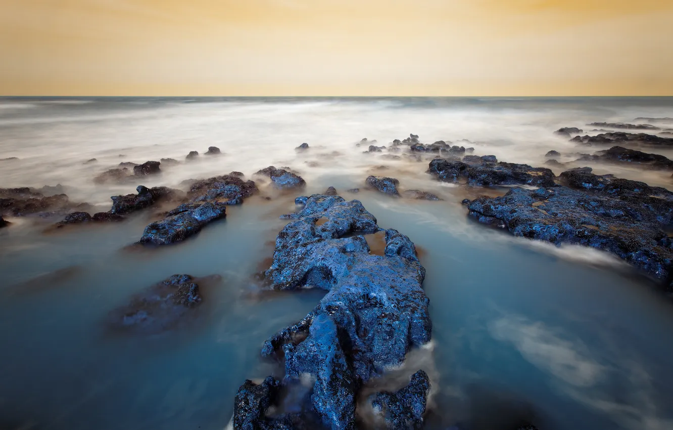 Photo wallpaper sea, the sky, stones