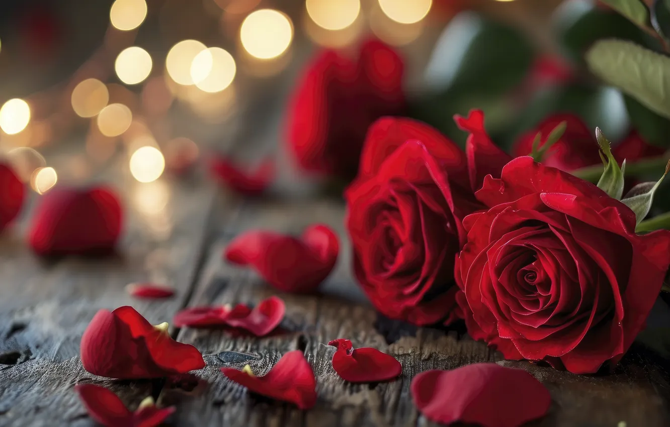 Photo wallpaper love, flowers, gift, romance, roses, love, Valentine's day, flowers