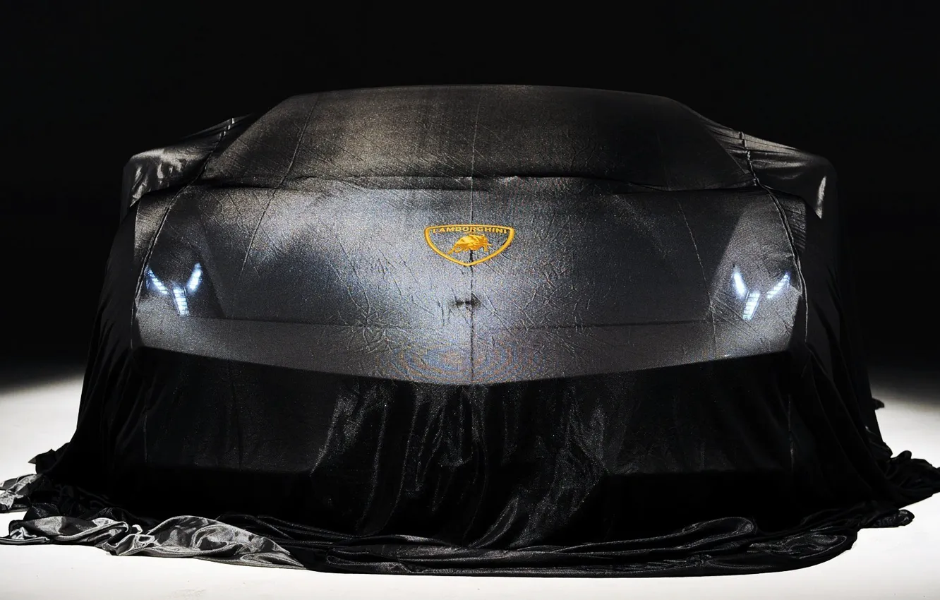 Photo wallpaper car, lights, black, front, Lamborghini Gallardo, Show, lp570-4 superleggera