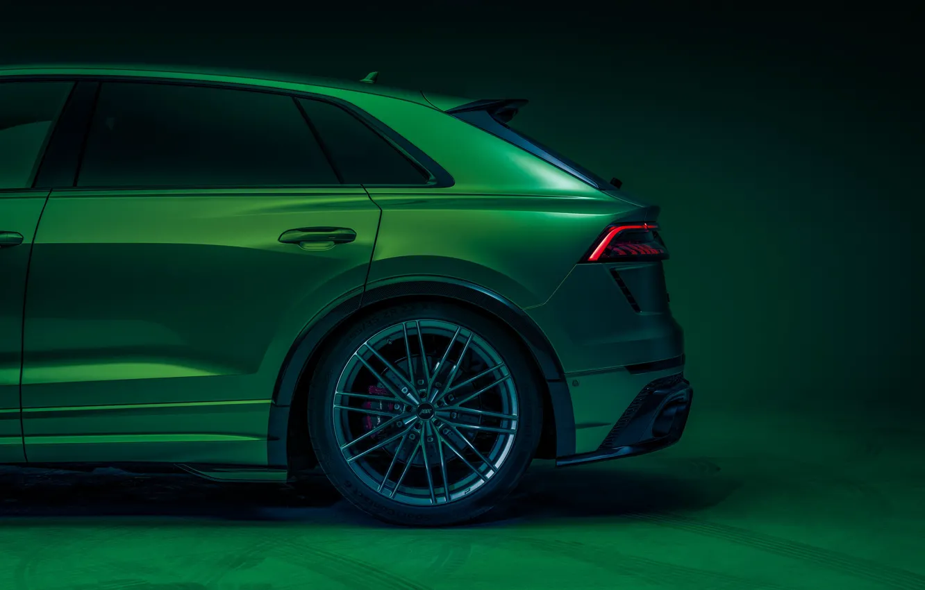 Photo wallpaper Audi, back, green, tuning Studio, ABBOT, kit, Crossover, RSQ8-R