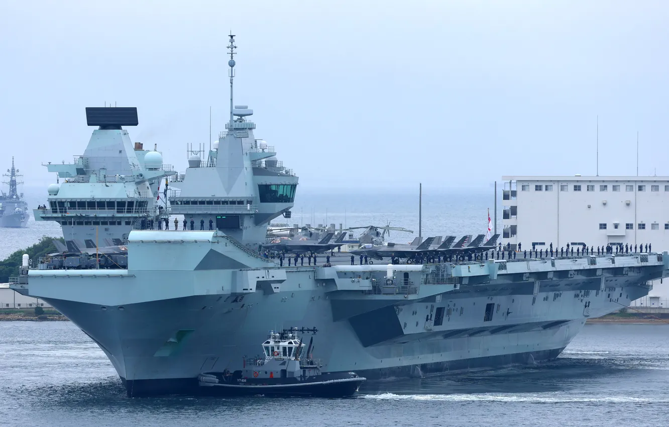 Photo wallpaper the carrier, The Royal Navy, HMS QUEEN Elizabeth