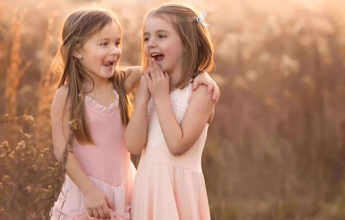 Photo wallpaper laughter, girl, Giggles