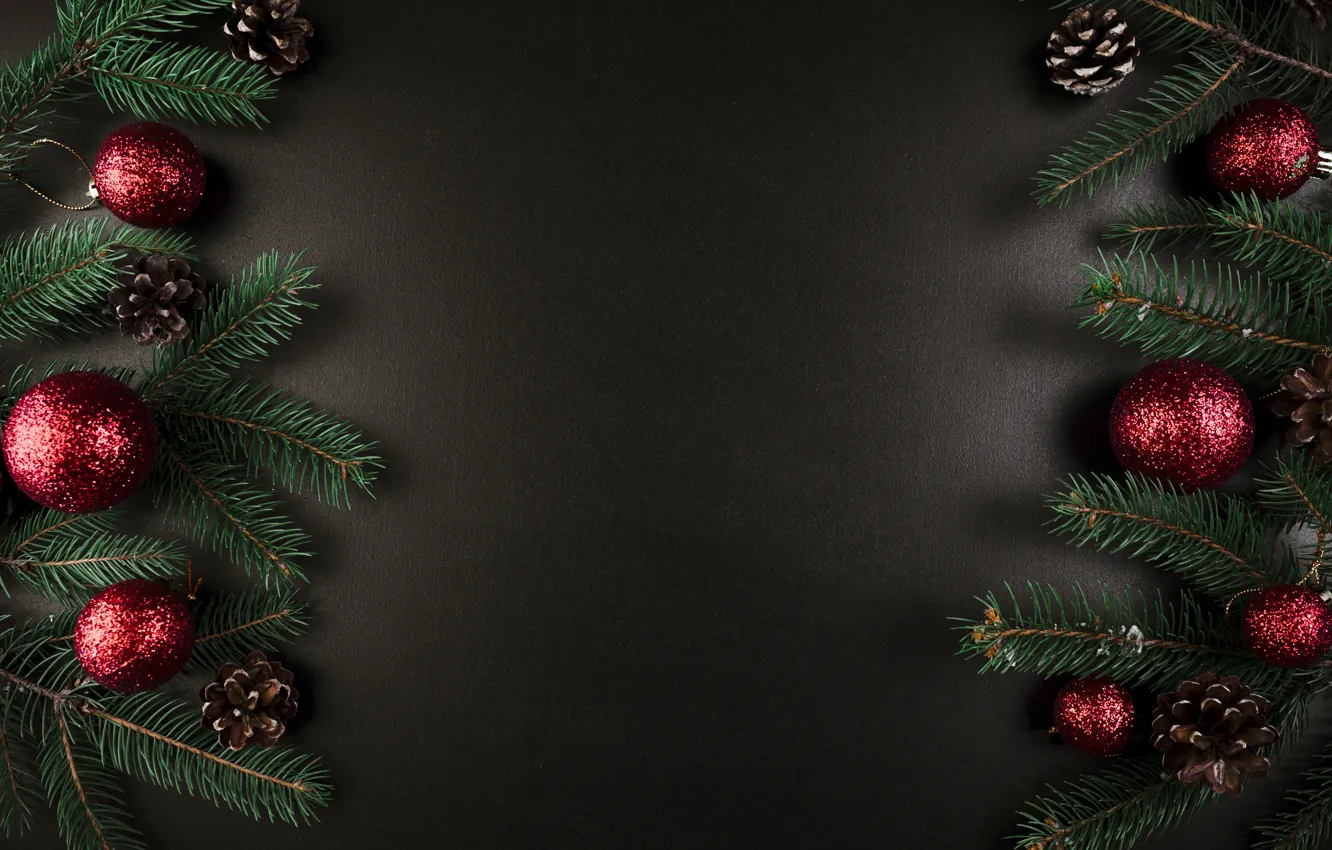 Photo wallpaper balls, tree, New Year, Christmas, Christmas, balls, New Year, decoration