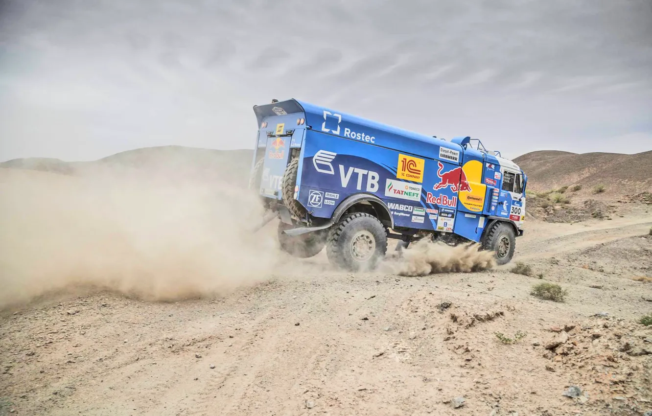 Photo wallpaper The sky, Sand, Nature, Sport, Speed, Truck, Race, Master