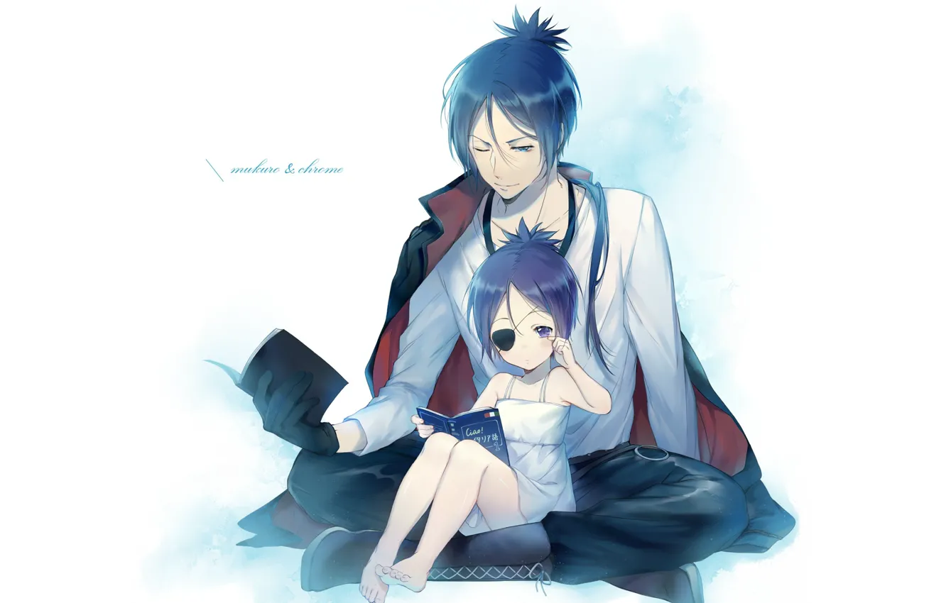 Photo wallpaper girl, guy, two, Rokudou Mukuro, Katekyo Hitman REBORN!, Chrome Dokuro