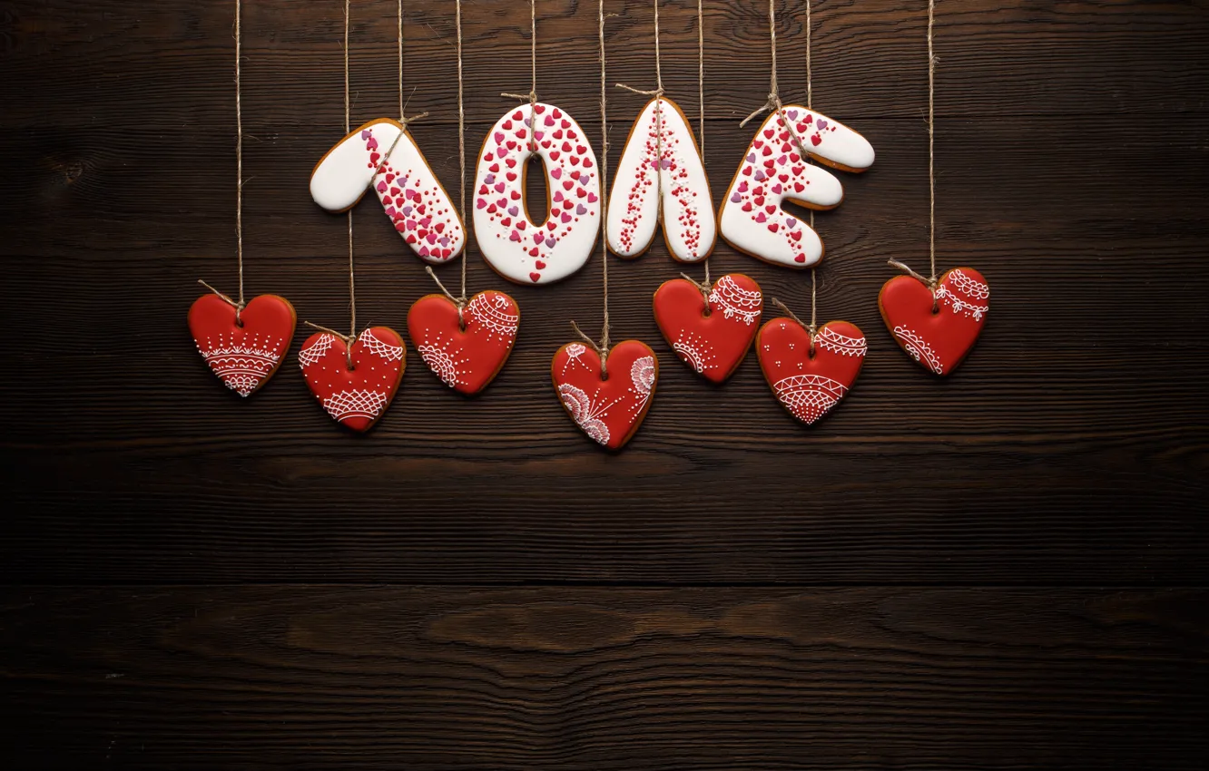 Photo wallpaper love, romance, hearts, red, love, romantic, hearts, Valentine's Day