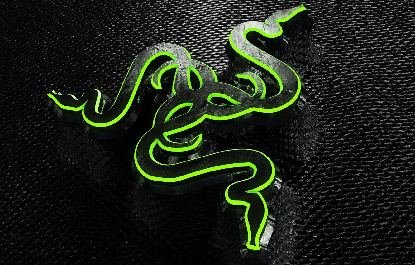 Photo wallpaper logo, carbon, game, Razer, brand, computer graphics, technology, dark background