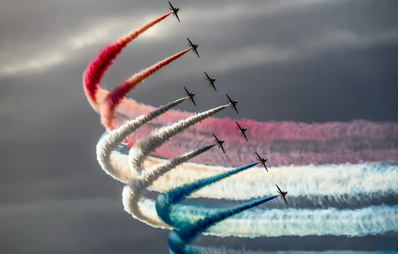 Photo wallpaper show, aircraft, Red Arrows