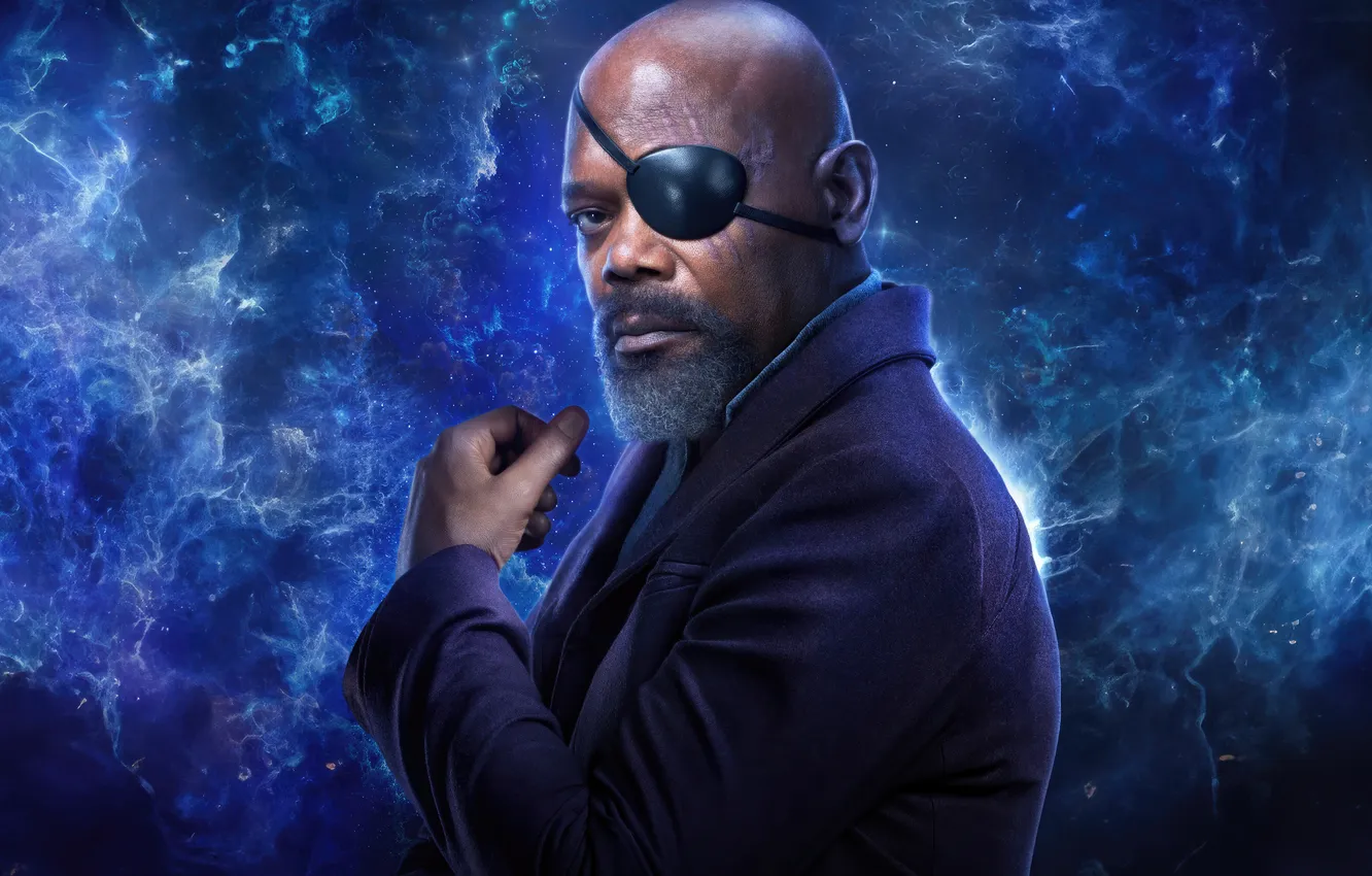 Photo wallpaper look, pose, nick fury, Samuel L. Jackson, Samuel L. Jackson, The Marvels, Captain Marvel 2