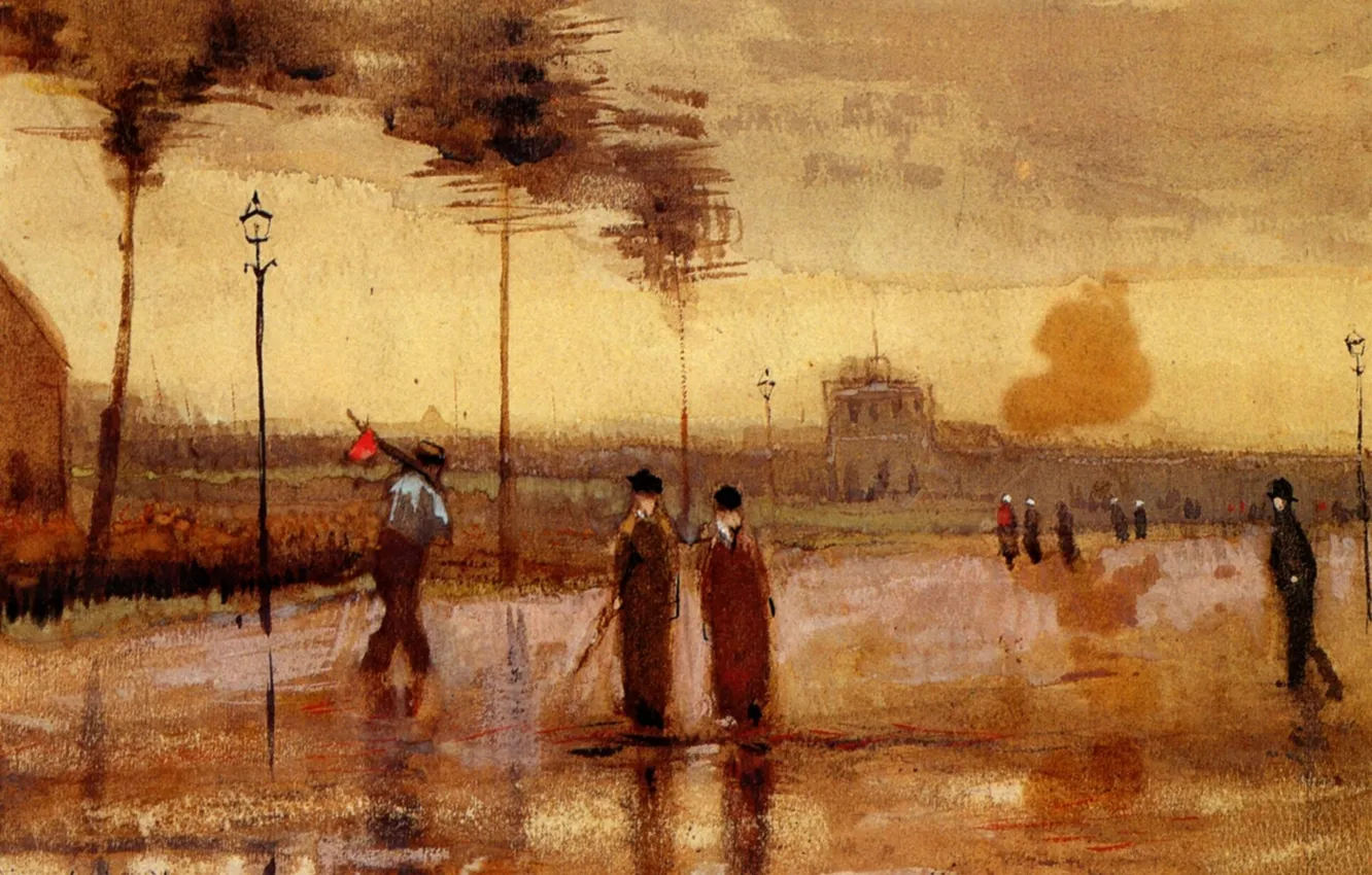 Photo wallpaper Vincent van Gogh, Watercolors, A Sunday in Eindhoven