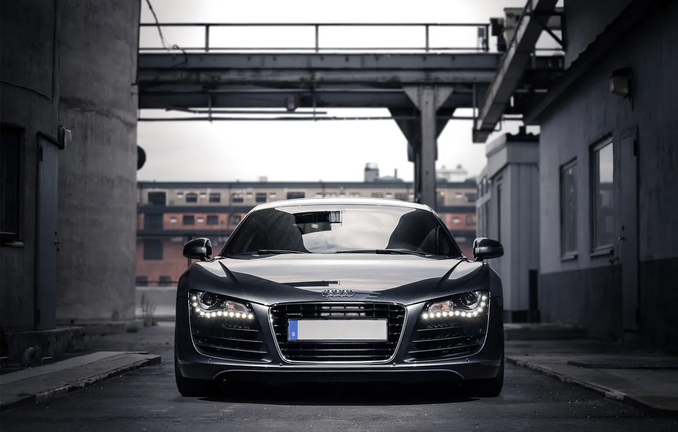 Photo wallpaper reflection, grey, Audi, Audi, grey, the front