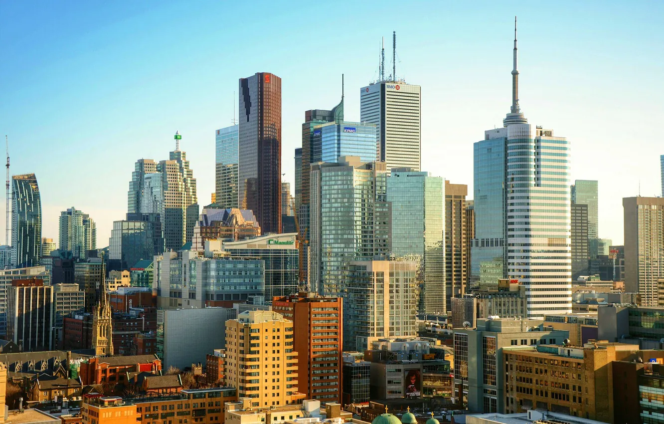 Photo wallpaper the sky, home, skyscrapers, quarter