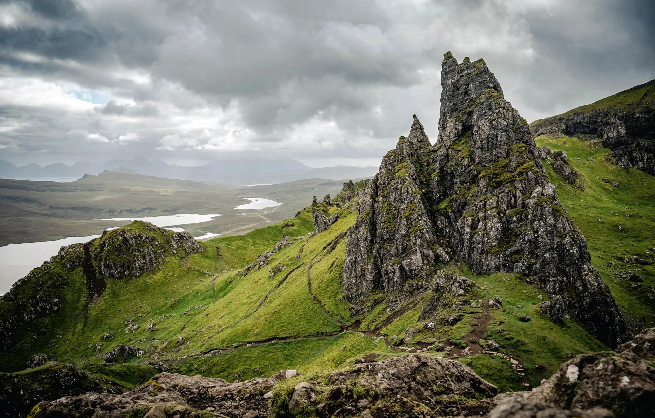 Photo wallpaper United Kingdom, Isle of Skye, Old Man of Storr