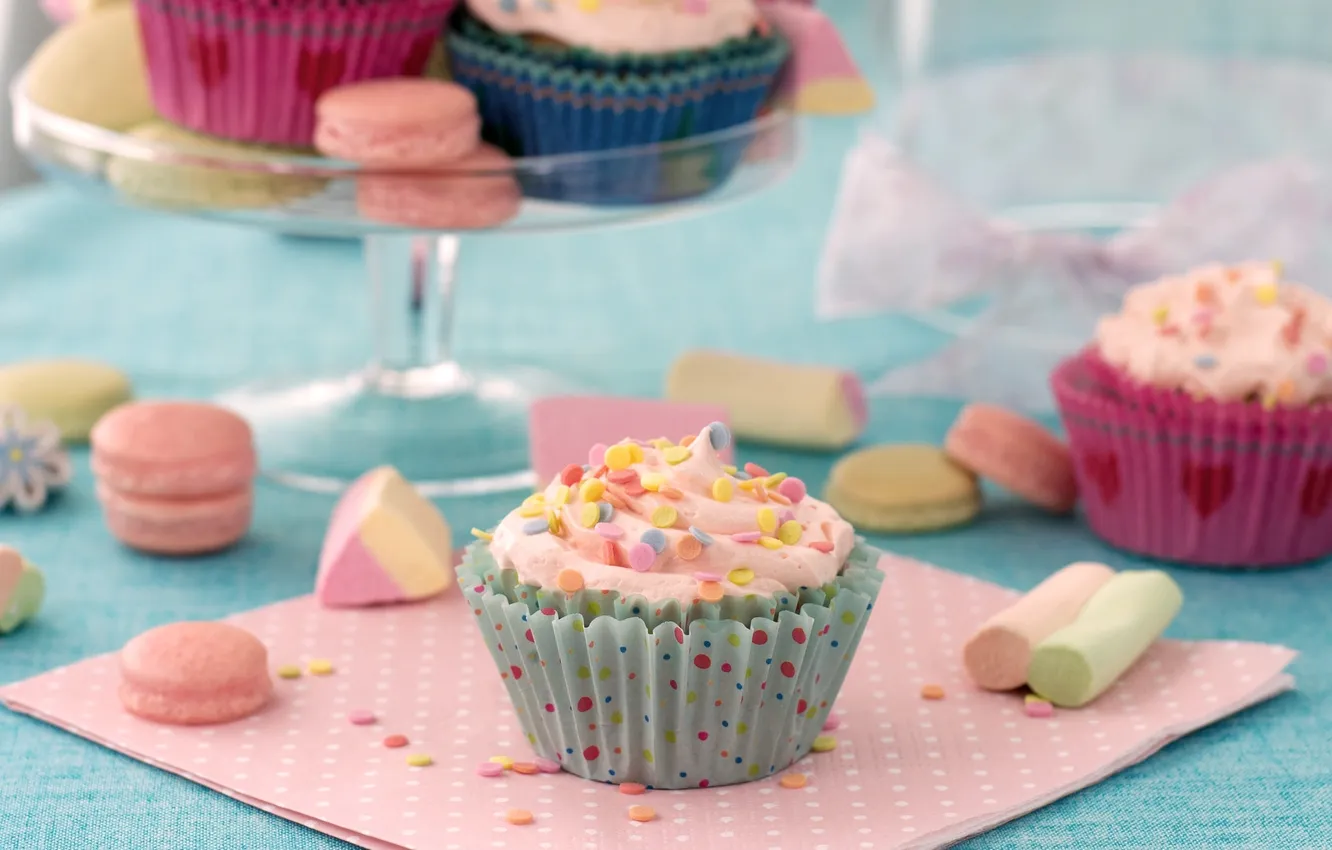 Photo wallpaper cake, decor, cupcake