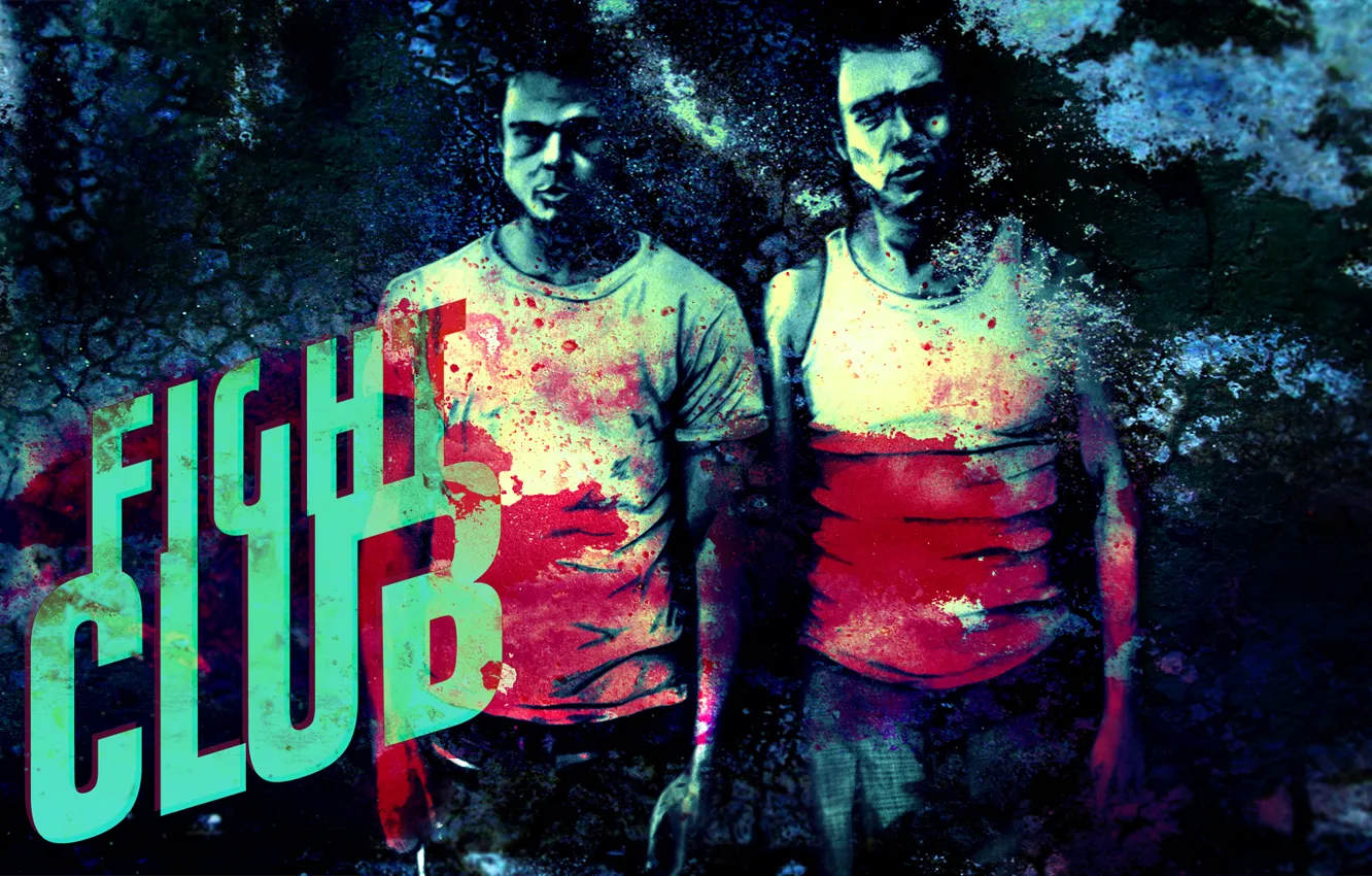 Photo wallpaper blood, Brad Pitt, Brad Pitt, Edward Norton, Edward Norton, Fight Club, fight club, tyler durden