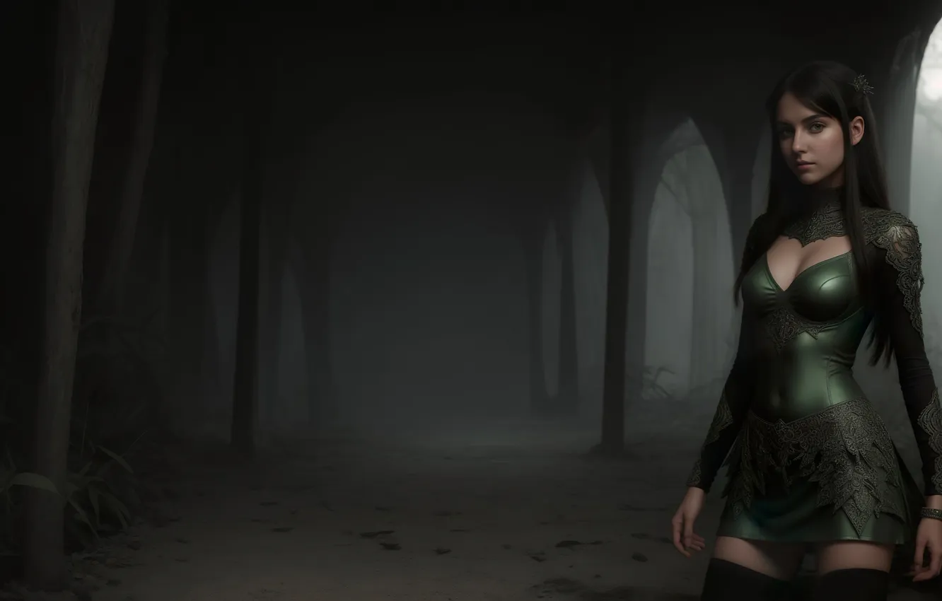 Photo wallpaper girl, fantasy, art, digital art, fantasy art, fantasy girl, Stand, Stable Diffusion