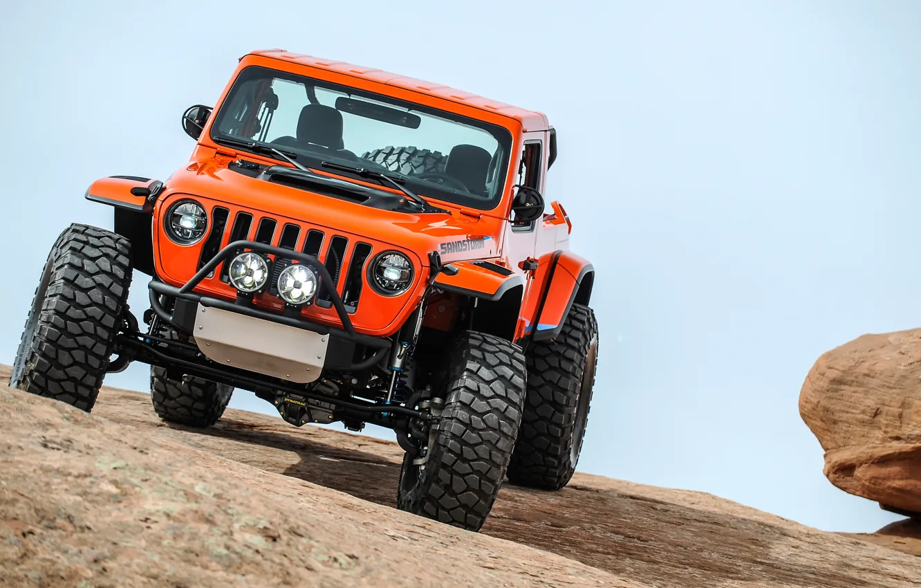 Photo wallpaper Concept, front view, 2018, Wrangler, Jeep, sandstorm