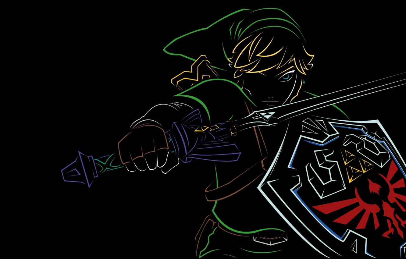 Photo wallpaper line, sword, hero, image, sword, shield, lines, hero