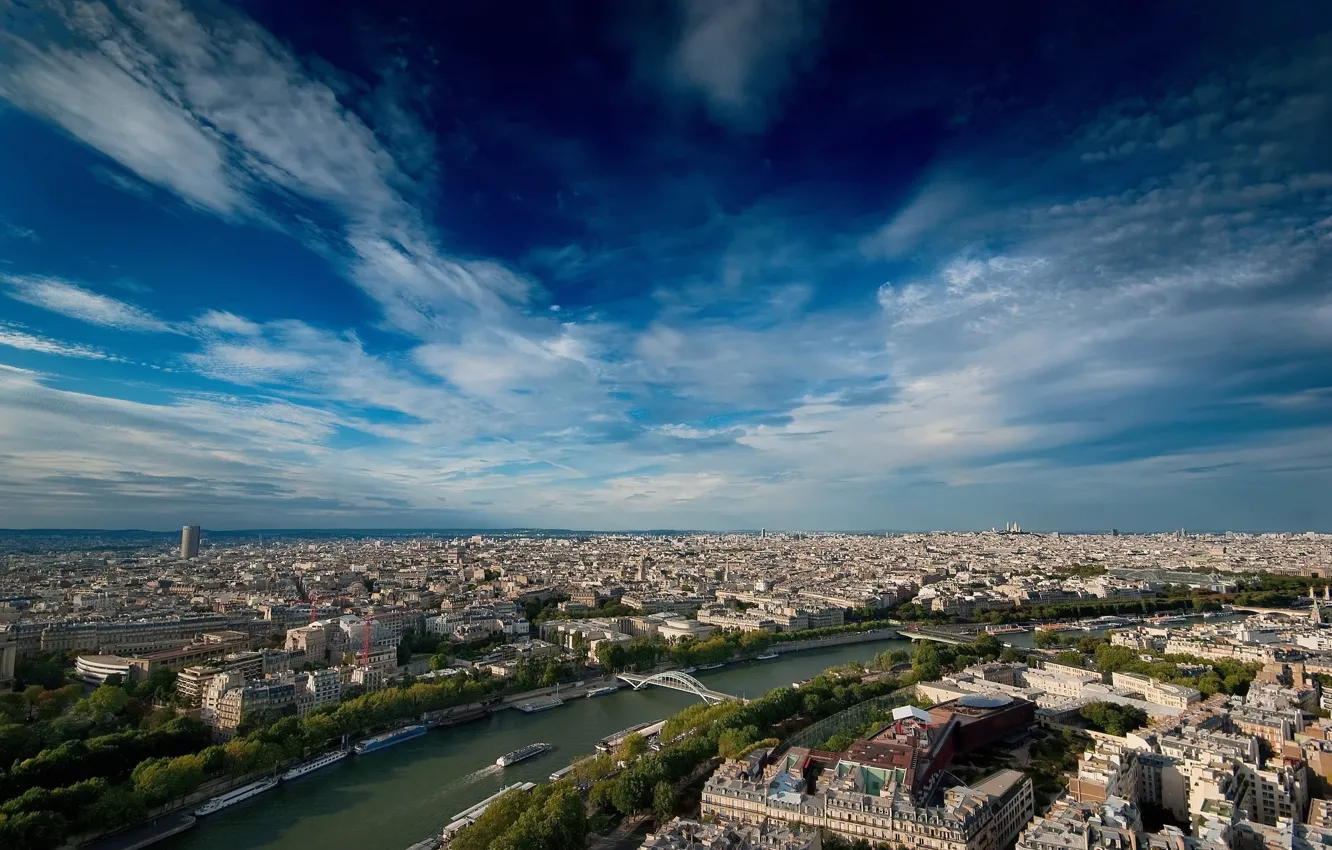 Photo wallpaper the sky, clouds, Paris