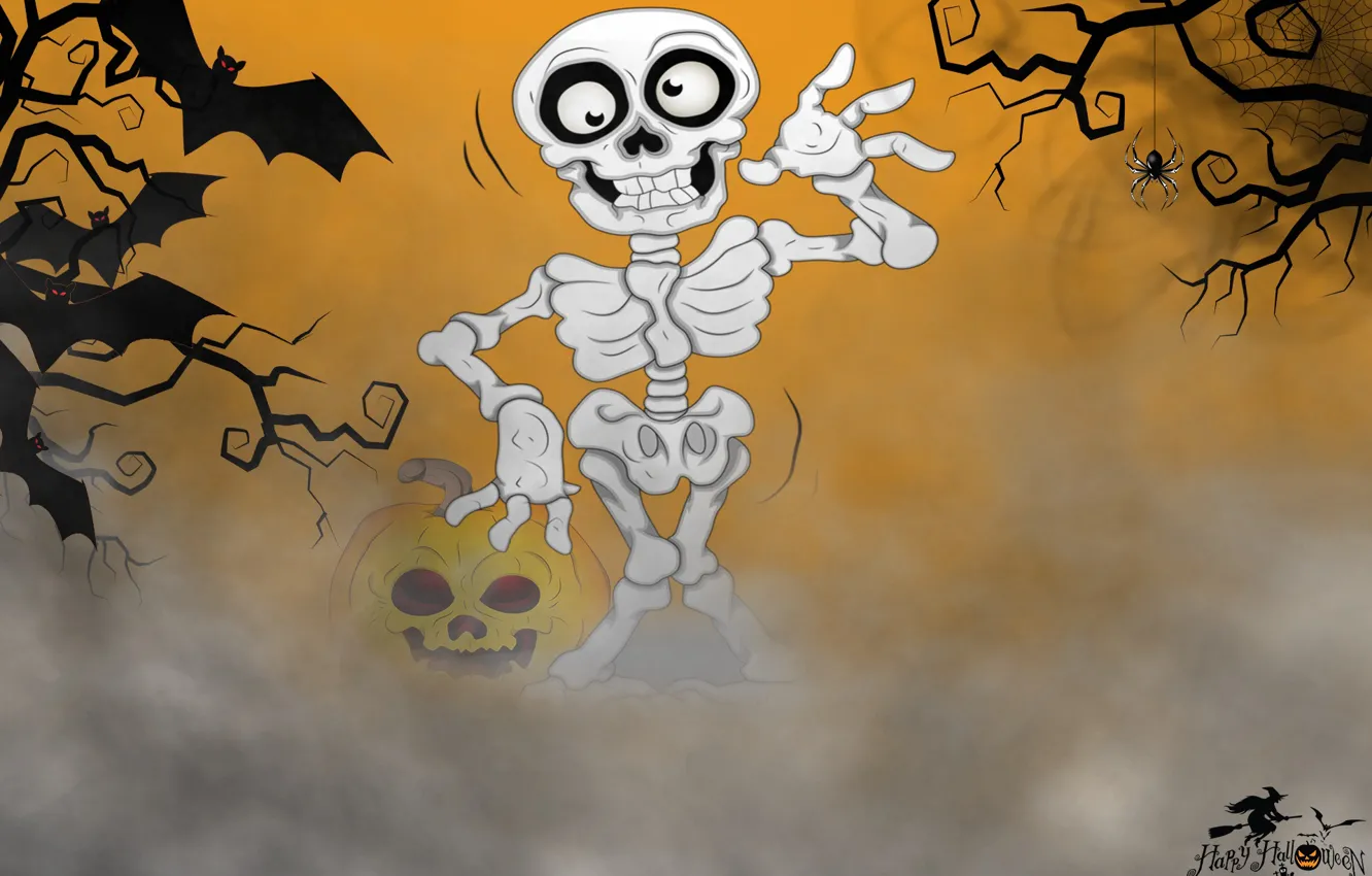 Photo wallpaper background, skeleton, Halloween