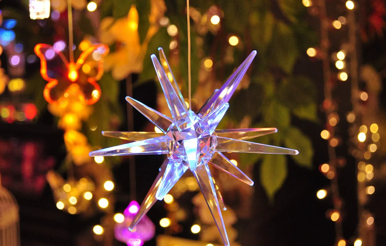 Photo wallpaper decoration, glare, Christmas