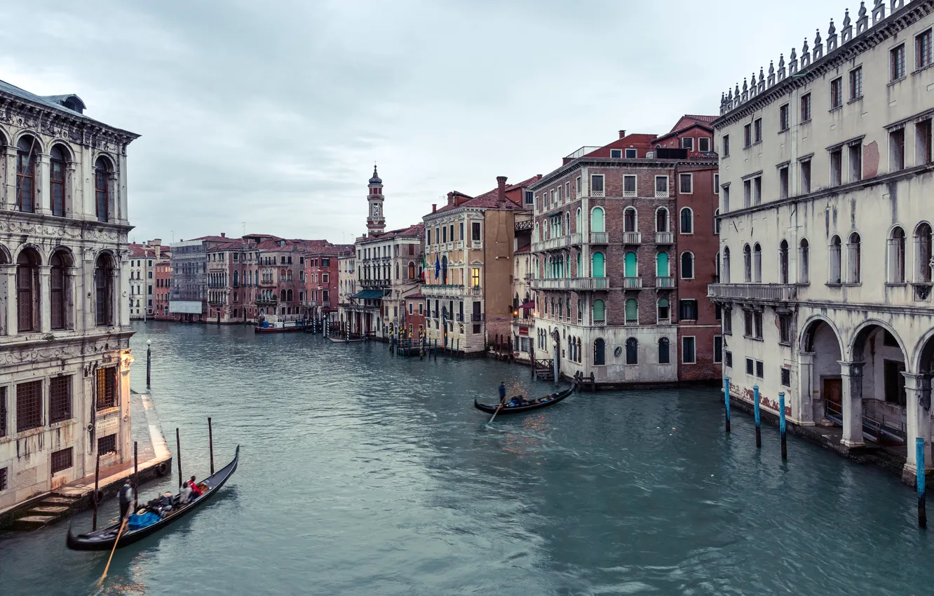 Photo wallpaper boat, home, Italy, Venice, channel, gondola