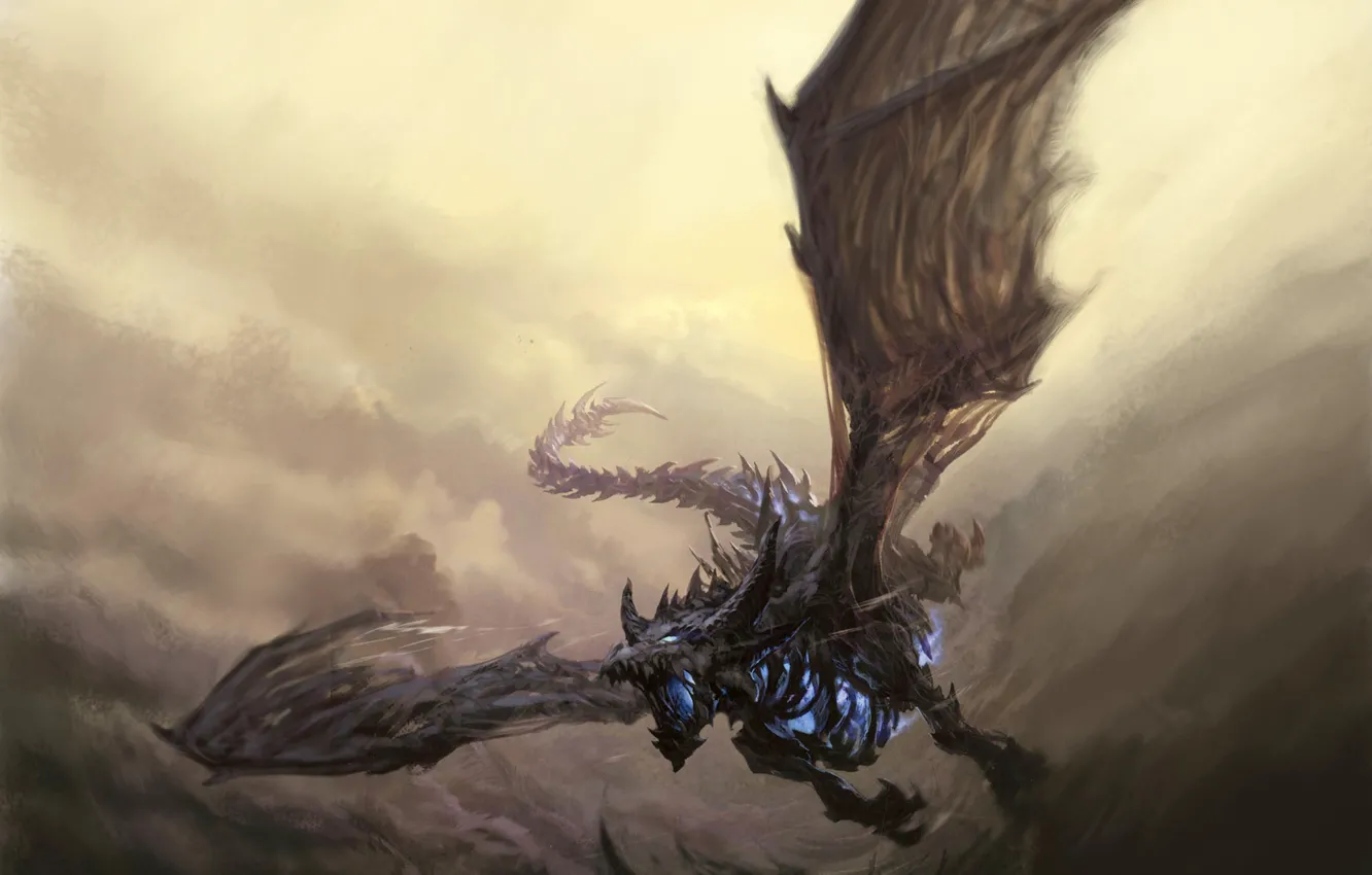 Photo wallpaper warcraft, art, Sindragosa, Frost wyrm