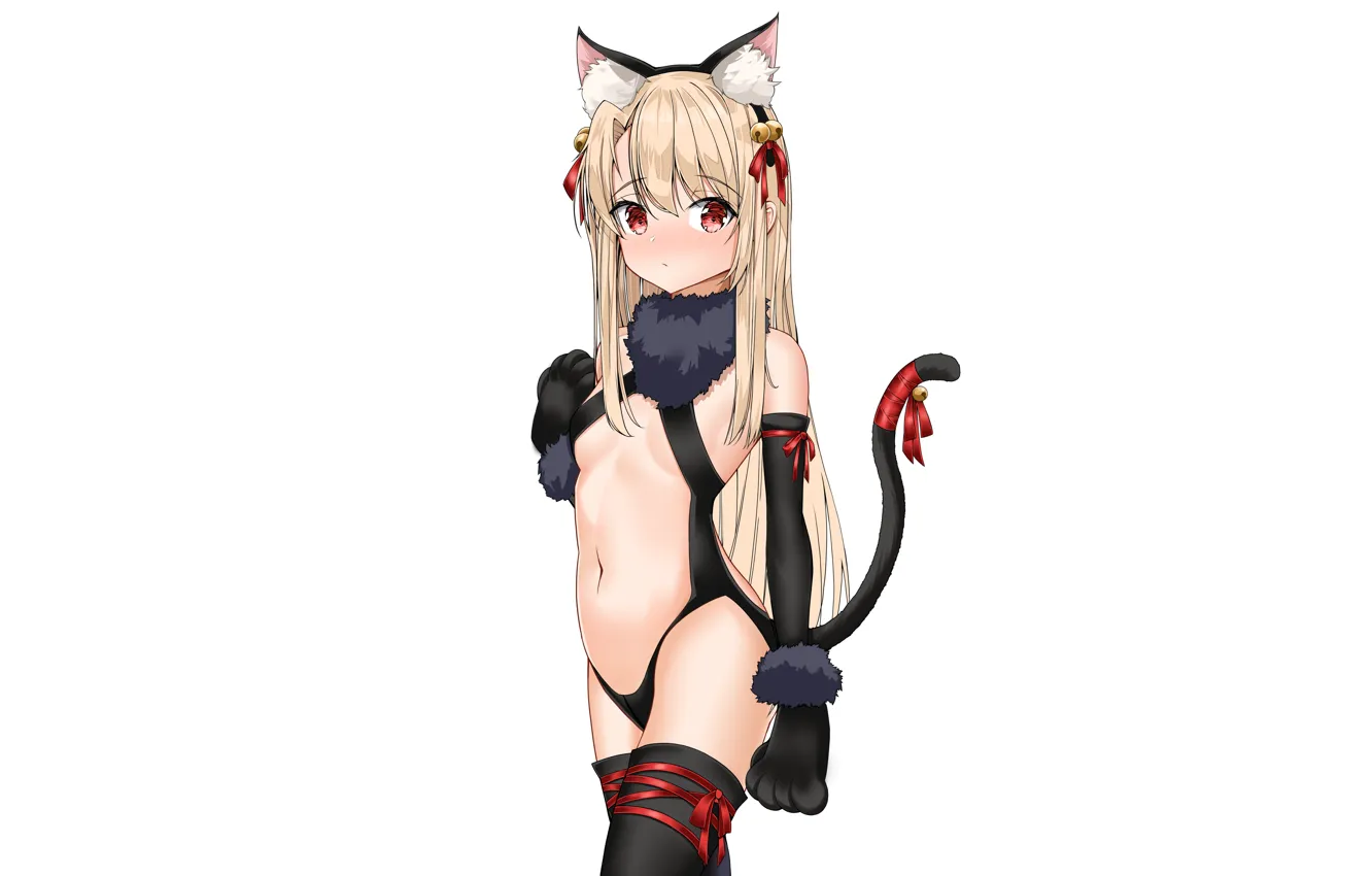 Photo wallpaper girl, sexy, Fate Stay Night, cleavage, thighhighs, long hair, boobs, anime