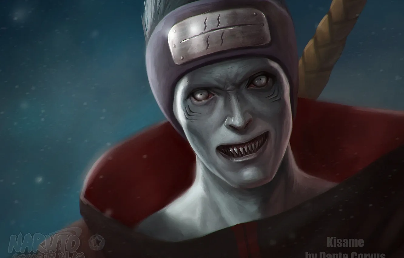 Photo wallpaper monster, art, fangs, guy, Naruto, bandana, dantecyberman, Kisame Hoshigaki