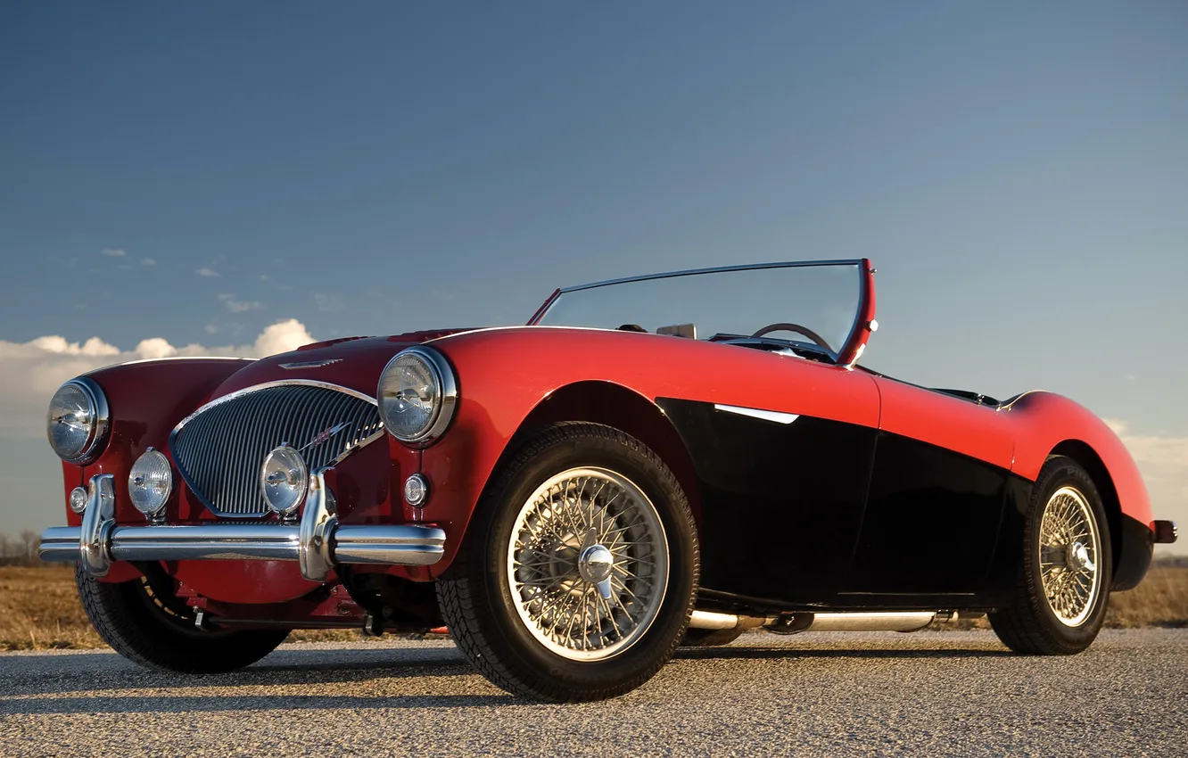 Photo wallpaper machine, the sky, classic, retro, wallpapers, 1955, Austin Healey, 100-4