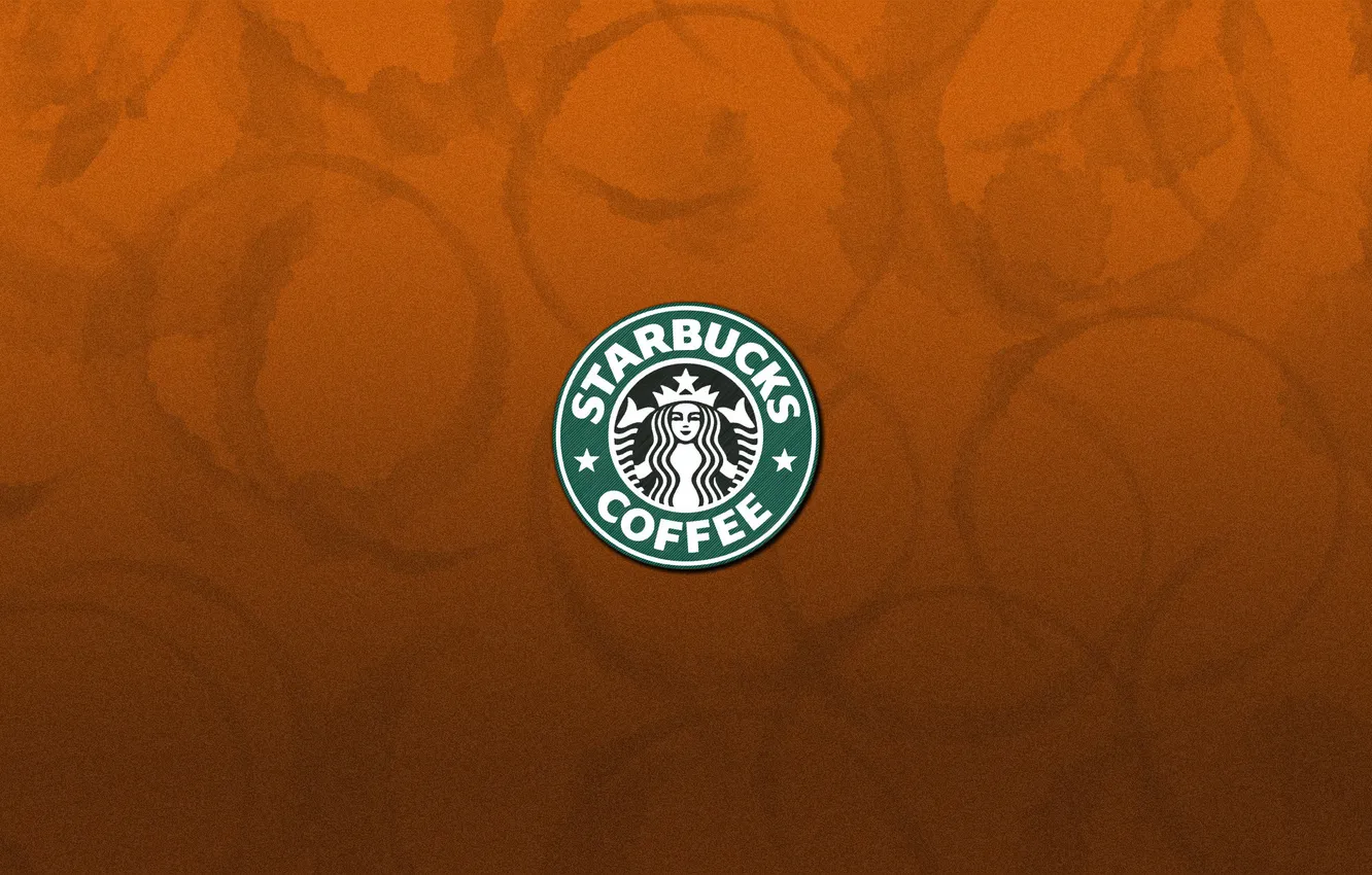 Photo wallpaper paper, emblem, Starbucks, stains from cups