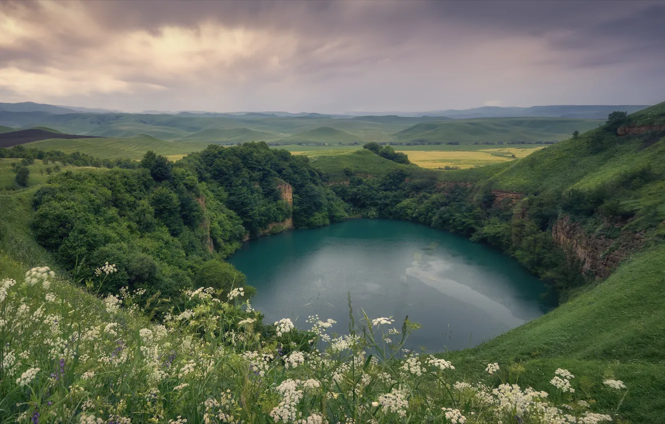 Photo wallpaper mountains, nature, lake, hills, Kabardino-Balkaria, CBD, Agoranov Alex, Alexey Bagaryakov