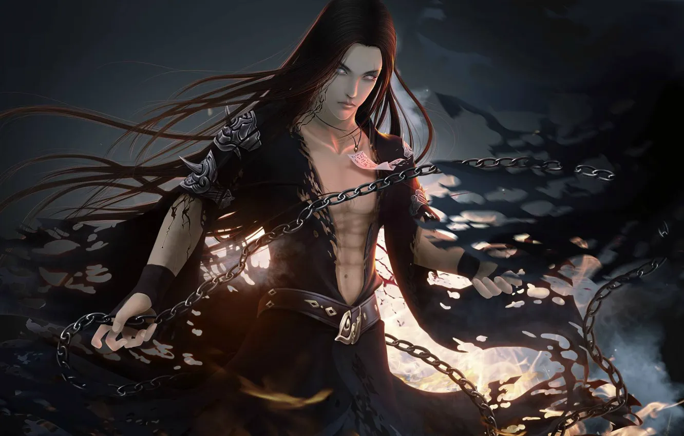 Photo wallpaper look, chain, guy