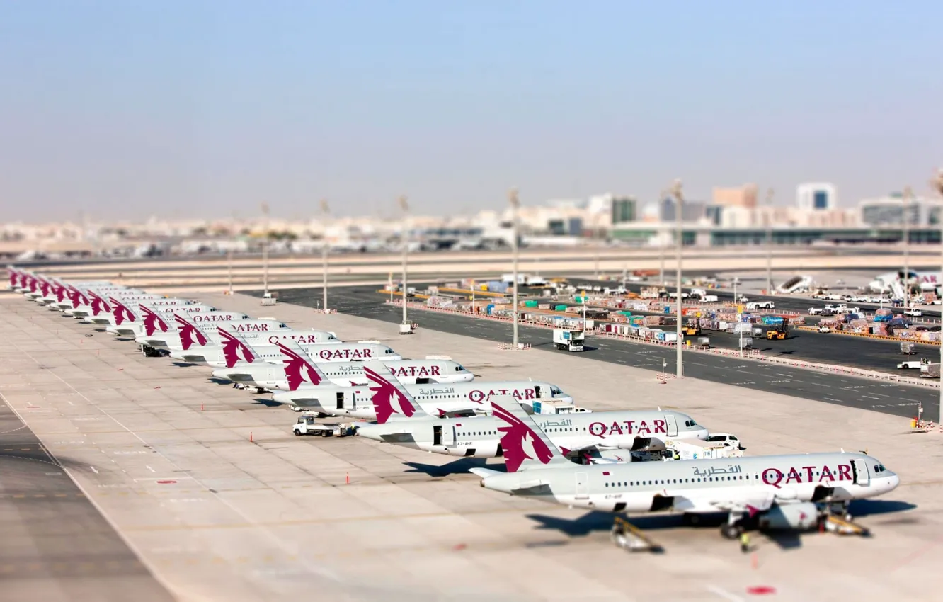 Photo wallpaper summer, the sky, airport, the plane, liner, passenger, Airbus, Airbus