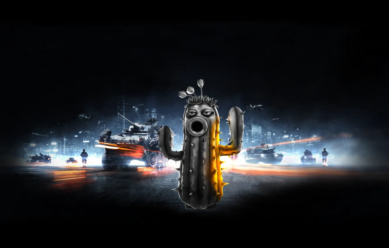 Photo wallpaper battlefield, zombies, plants, PvZ