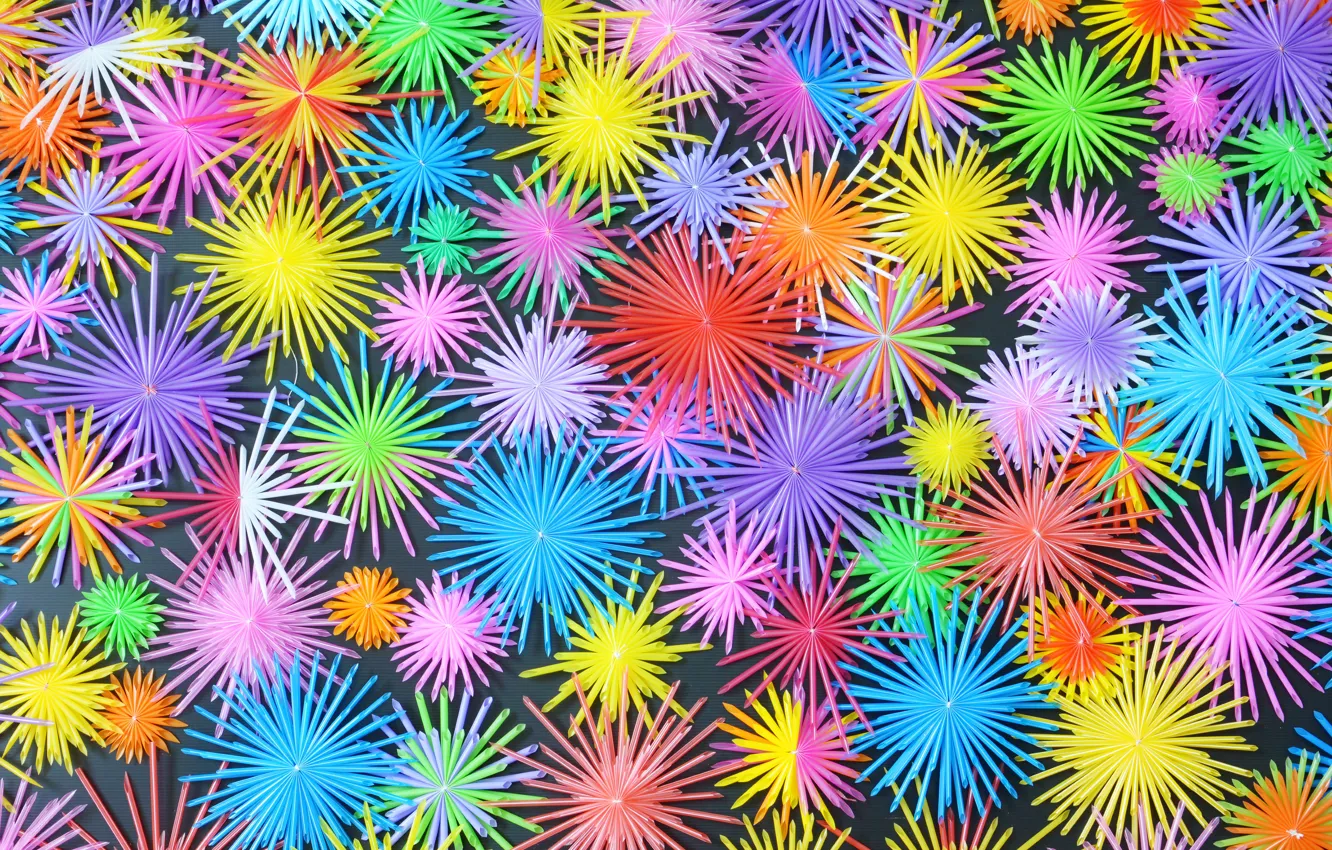 Photo wallpaper stars, snowflakes, background, paint, bright, color, colorful, background