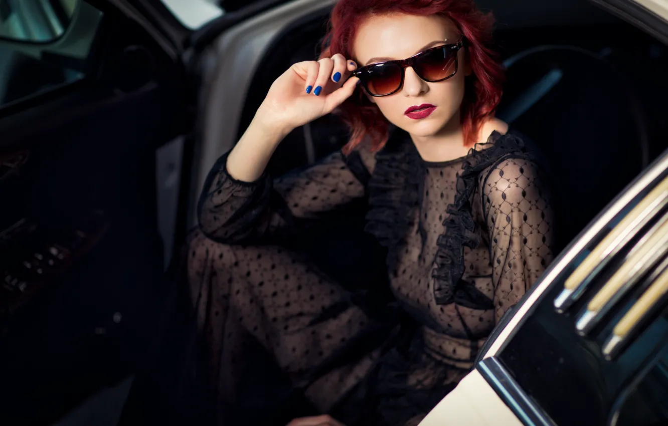 Photo wallpaper face, model, hands, dress, glasses, manicure, FotoMėgėjas, Adjacent To The Barkauskaitė