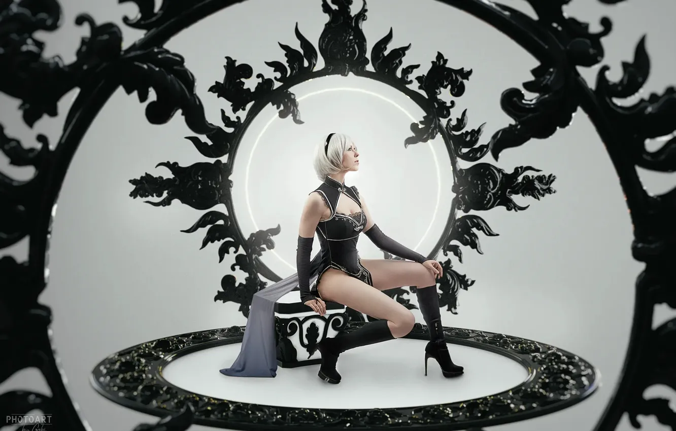 Photo wallpaper girl, sexy, cosplay, boots, Costume