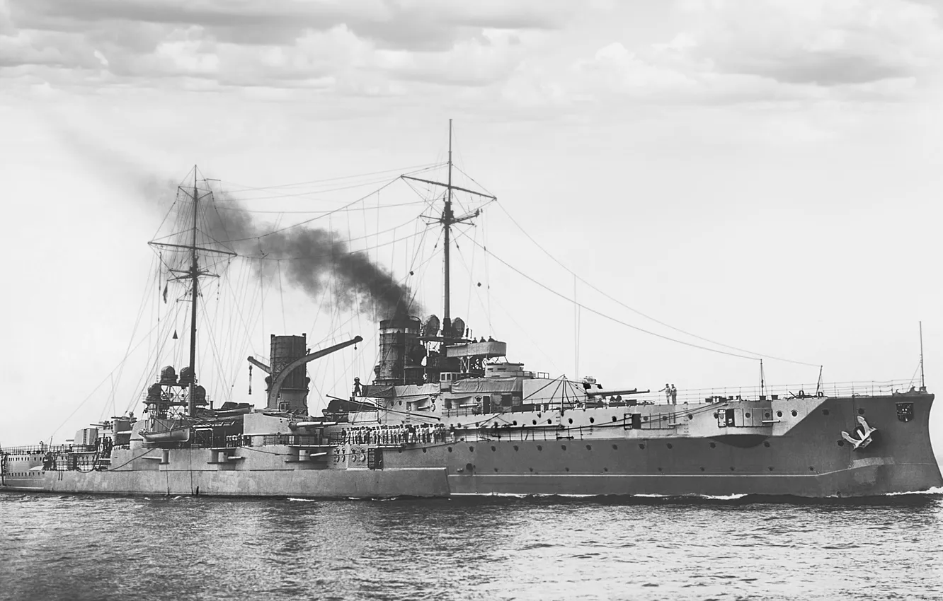Photo wallpaper retro, cruiser, The German Navy, SMS Blücher