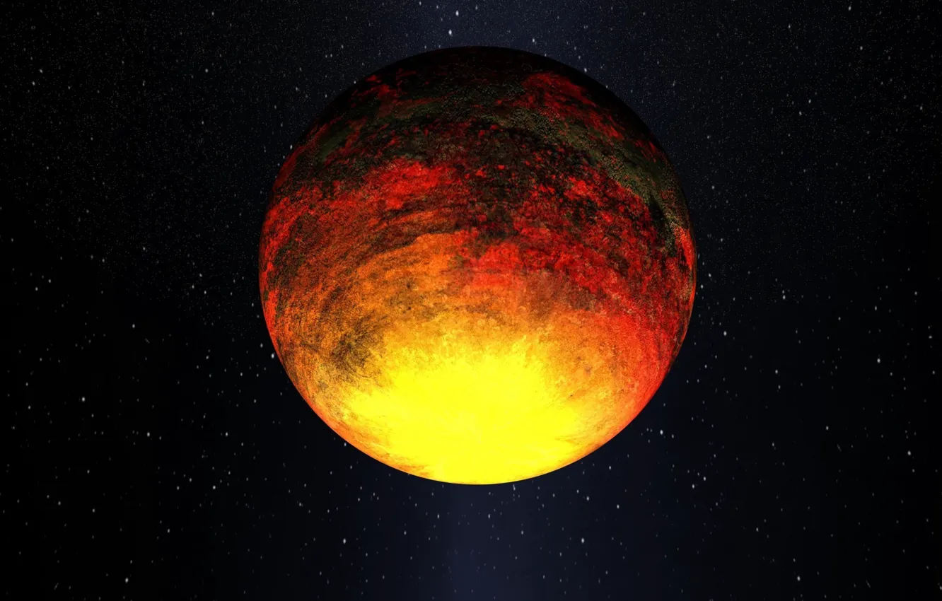 Photo wallpaper red, yellow, planet