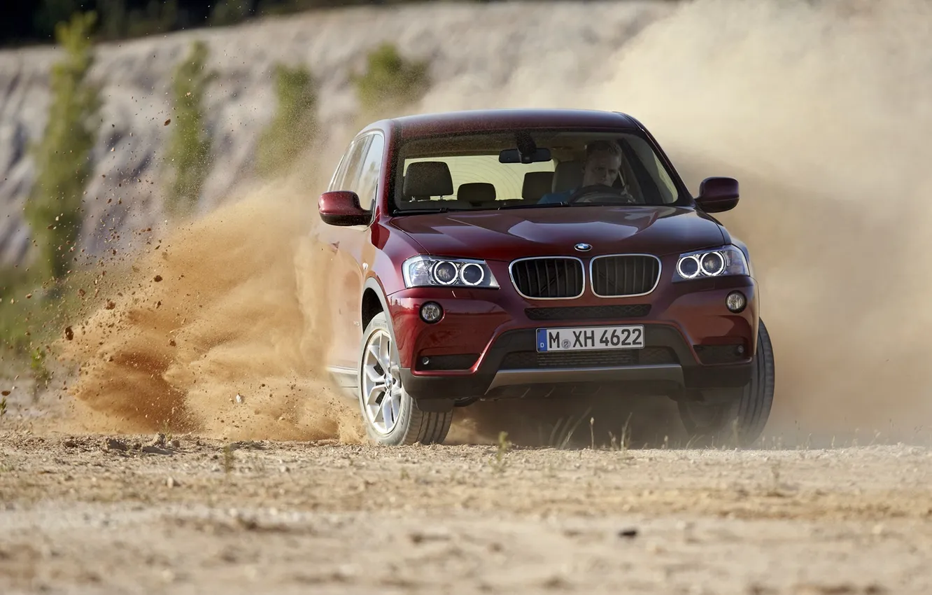 Photo wallpaper BMW, dirt, Skid, The roads