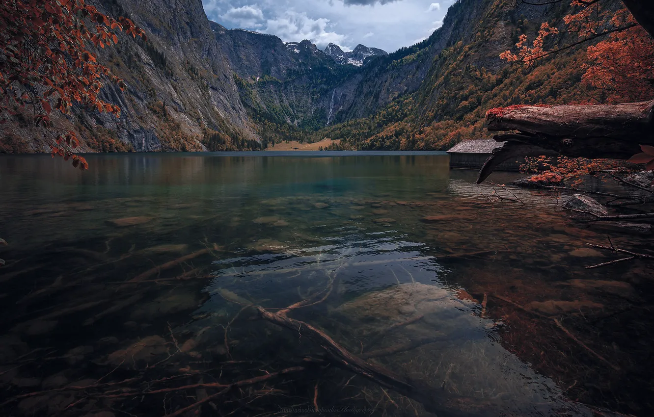 Photo wallpaper Germany, water, mountain, Bavarian alps