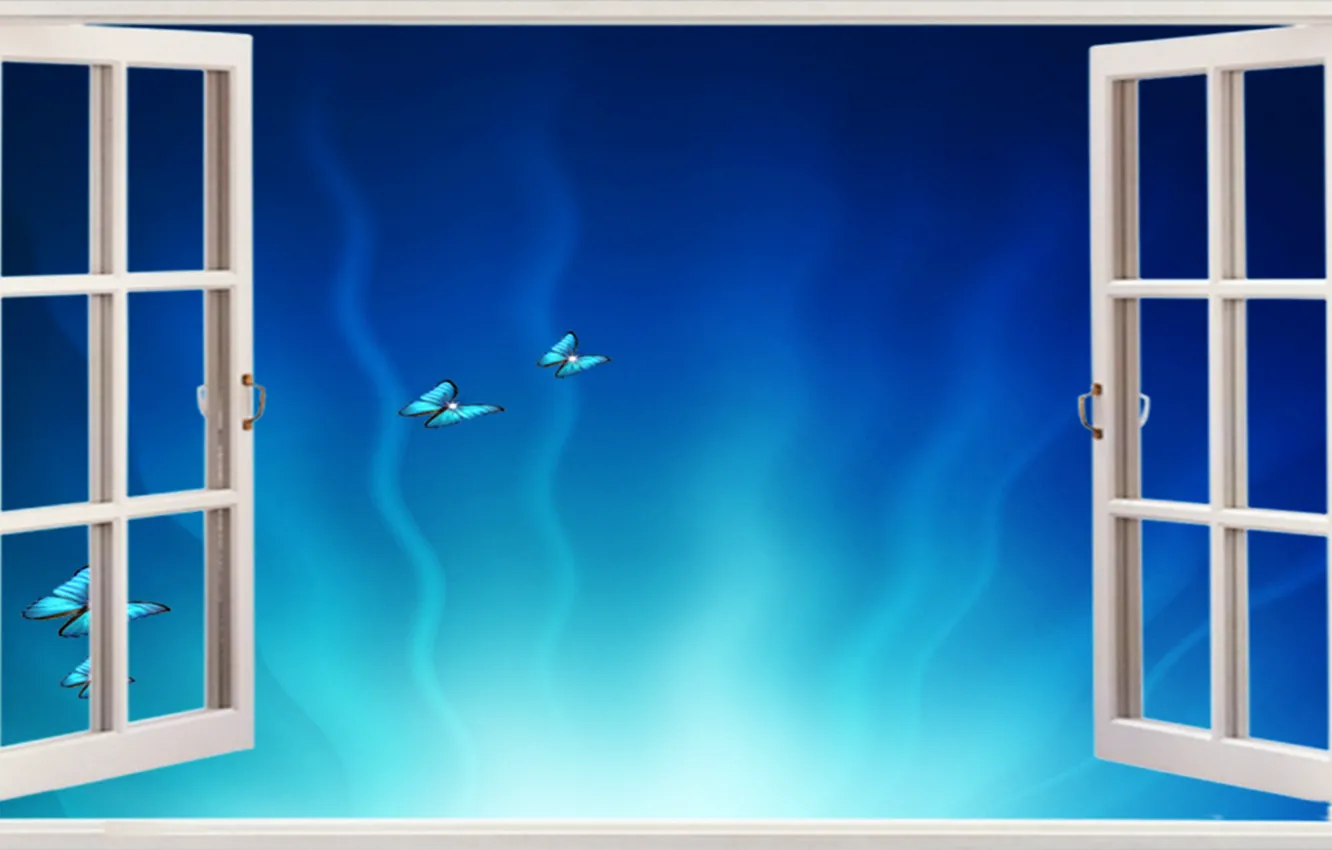 Photo wallpaper summer, sky, window, spring, blue sky, sunny