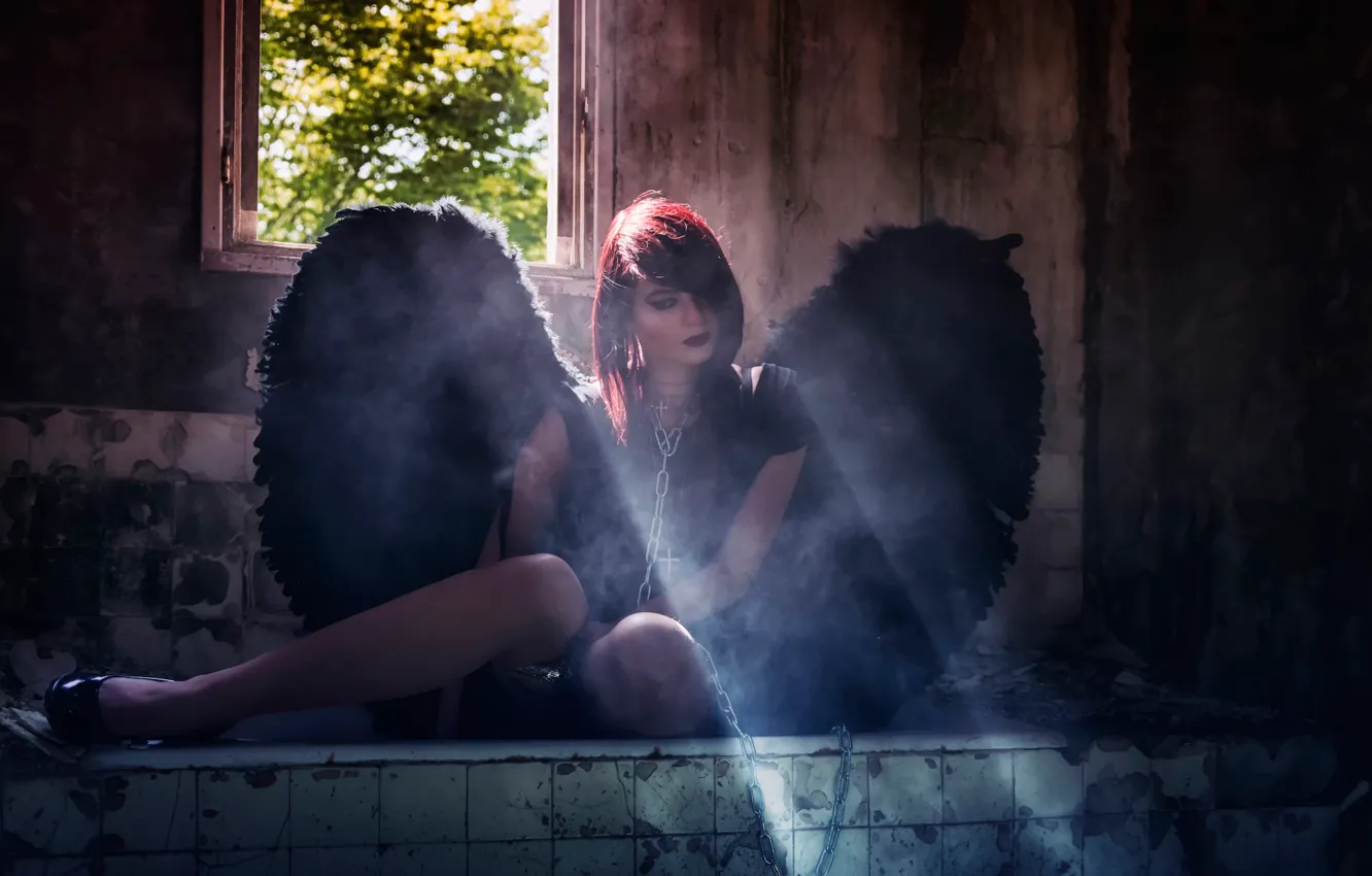 Photo wallpaper angel, chain, devastation, Dark Angel, Eric Bayard