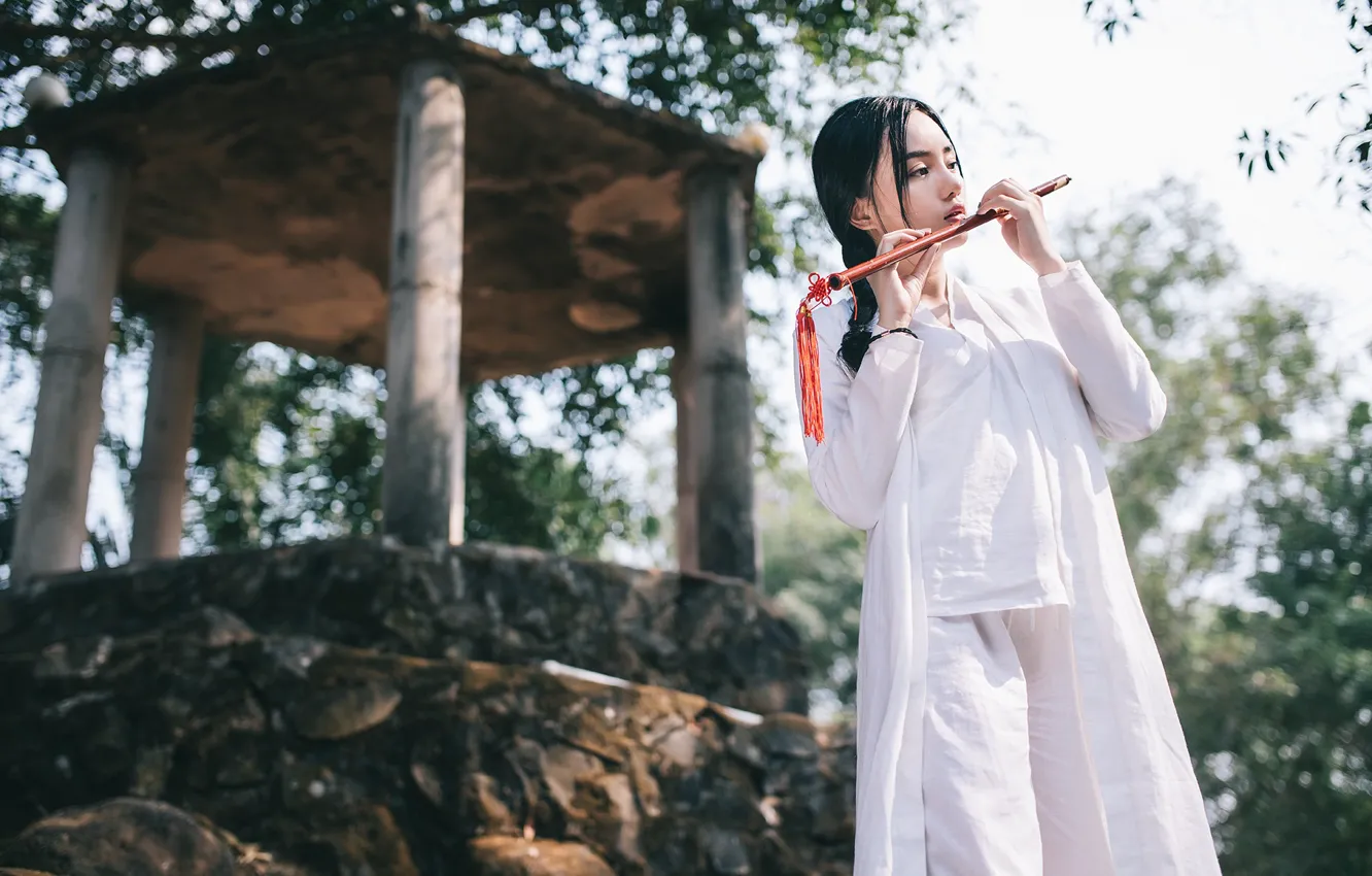 Photo wallpaper girl, pose, background