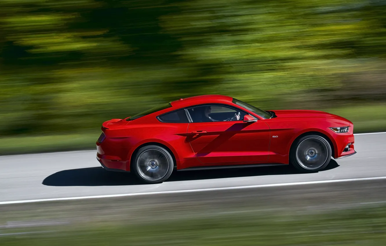 Photo wallpaper road, speed, ford mustang