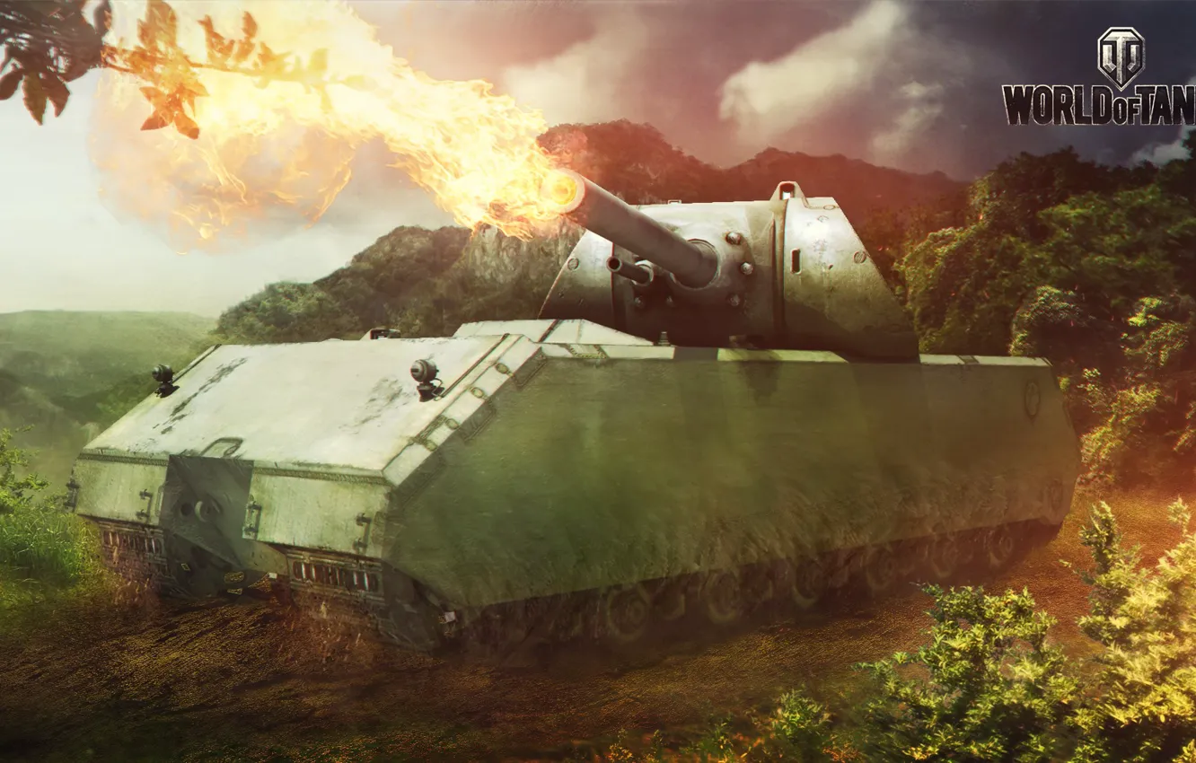 Photo wallpaper Game, World of Tanks, Maus, Wargaming Net, FuriousGFX