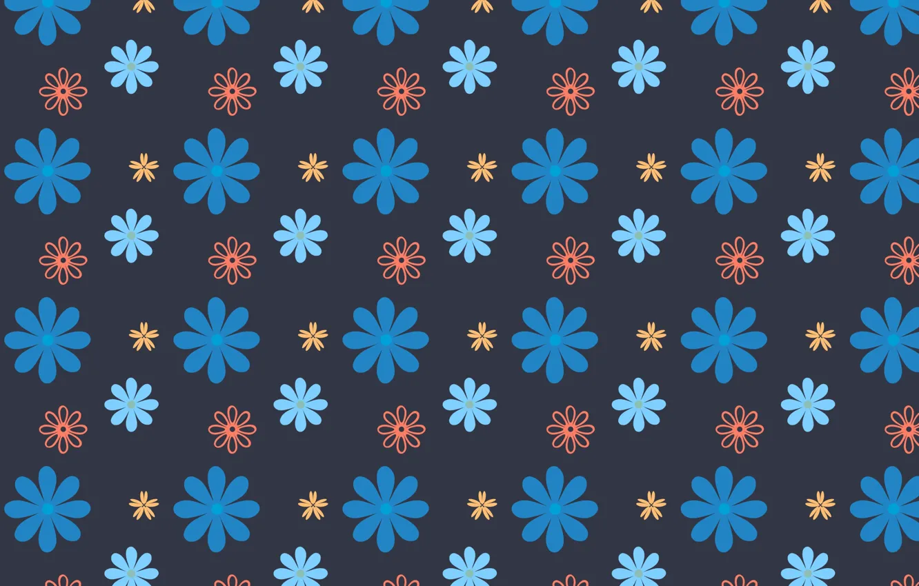 Photo wallpaper flowers, background, blue background